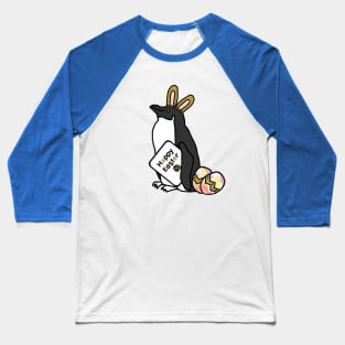 Happy Easter Bunny Ears on Penguin Baseball T-Shirt